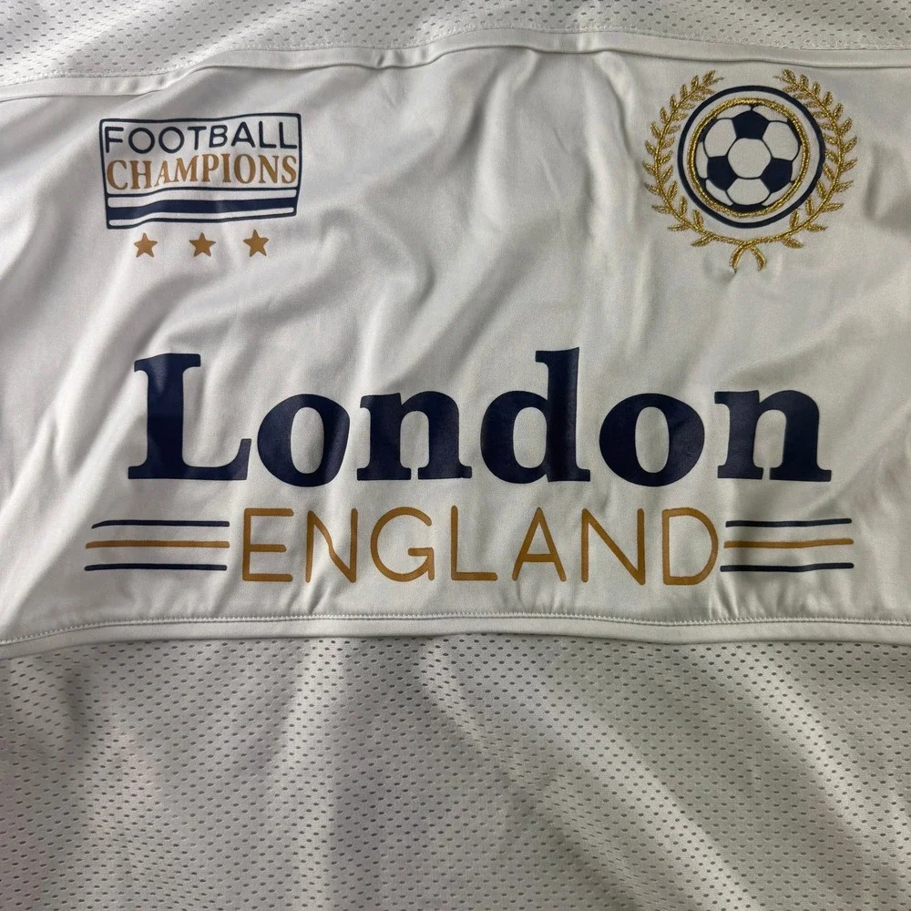 Manifest Offline London England Soccer Jersey White Navy Gold Mens Small TK5357 - Picture 2 of 11